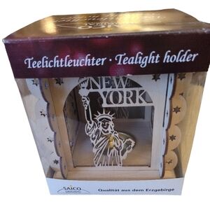 Saico Original Made in Germany Wooden Tea Light Holder New York City Landmark